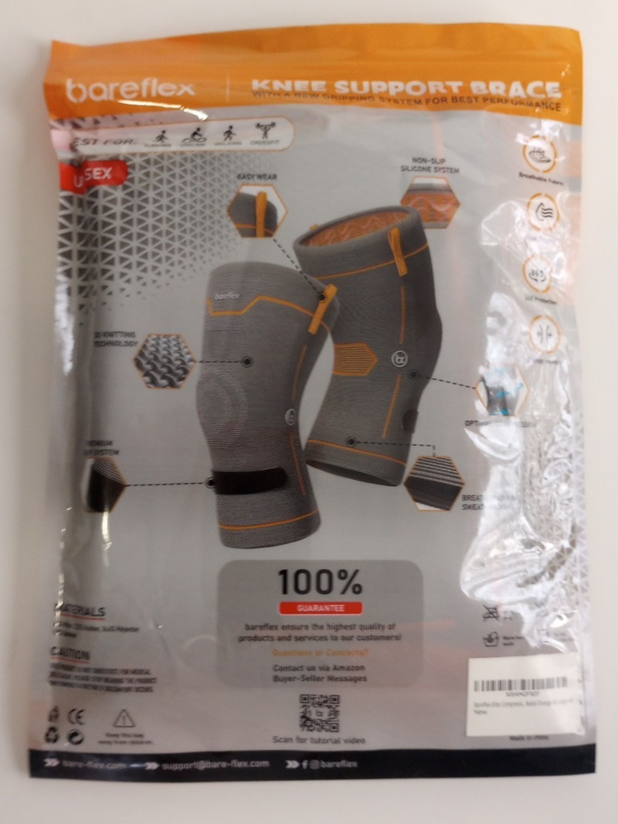 Bareflex Knee Brace 2 Pack XX-Large Orange Premium Grip Support & Protection NEW