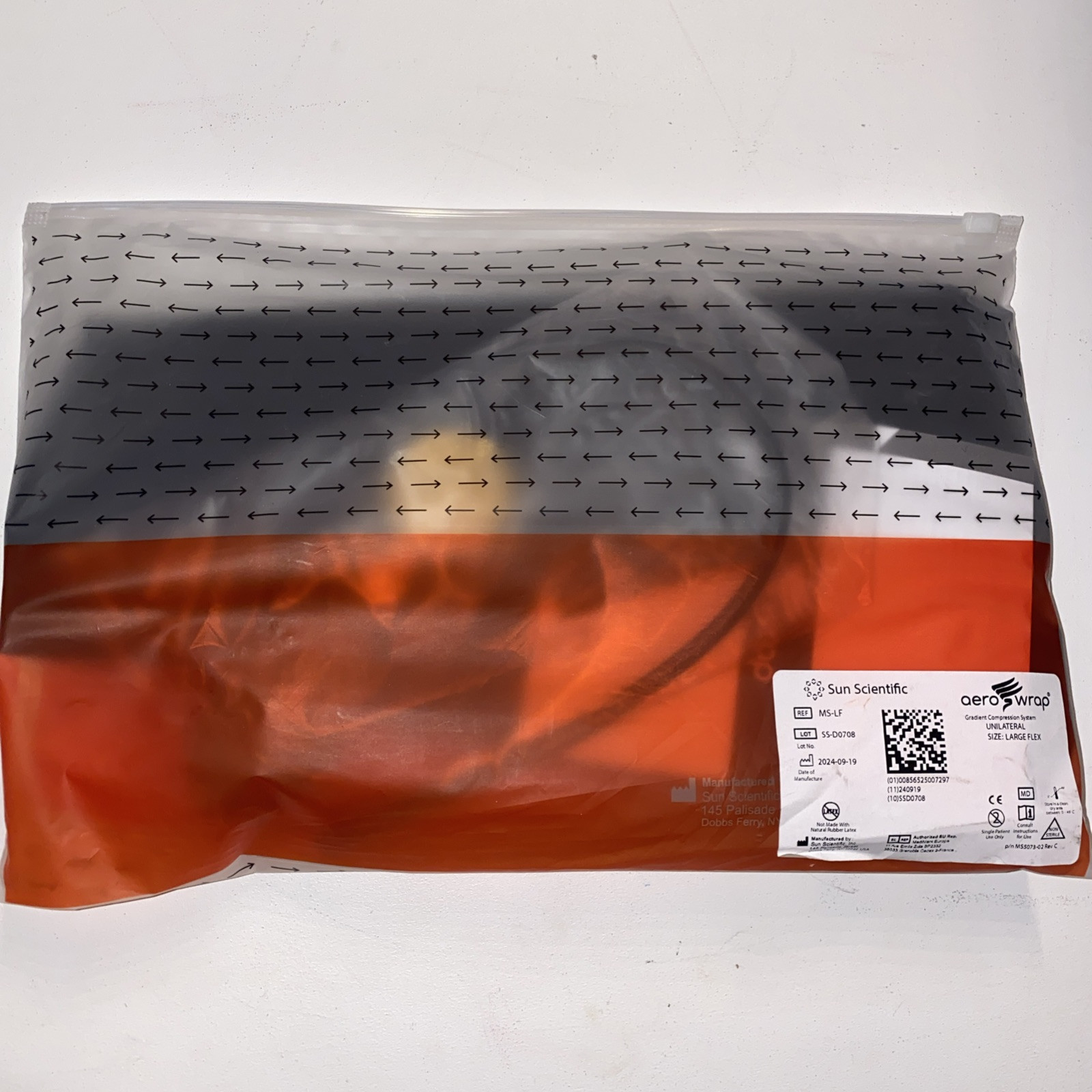 Air Compression Leg Wrap Aero Wrap by Sun Scientific Form Fitting Large BLK New