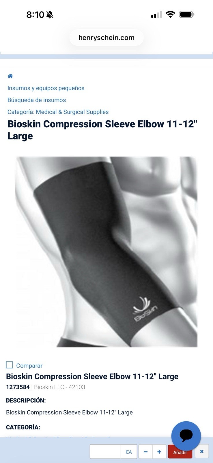 Bioskin Standard Elbow Skin Compression 42103 Large
