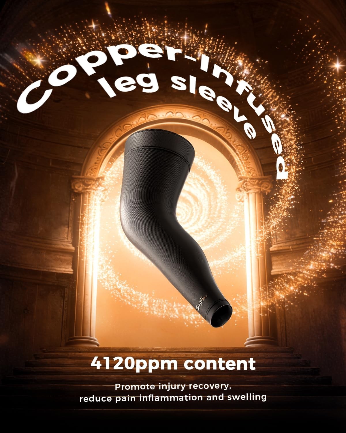 Copper-Infused Leg Compression Sleeve Ultra Breathable Full Leg Compression S…