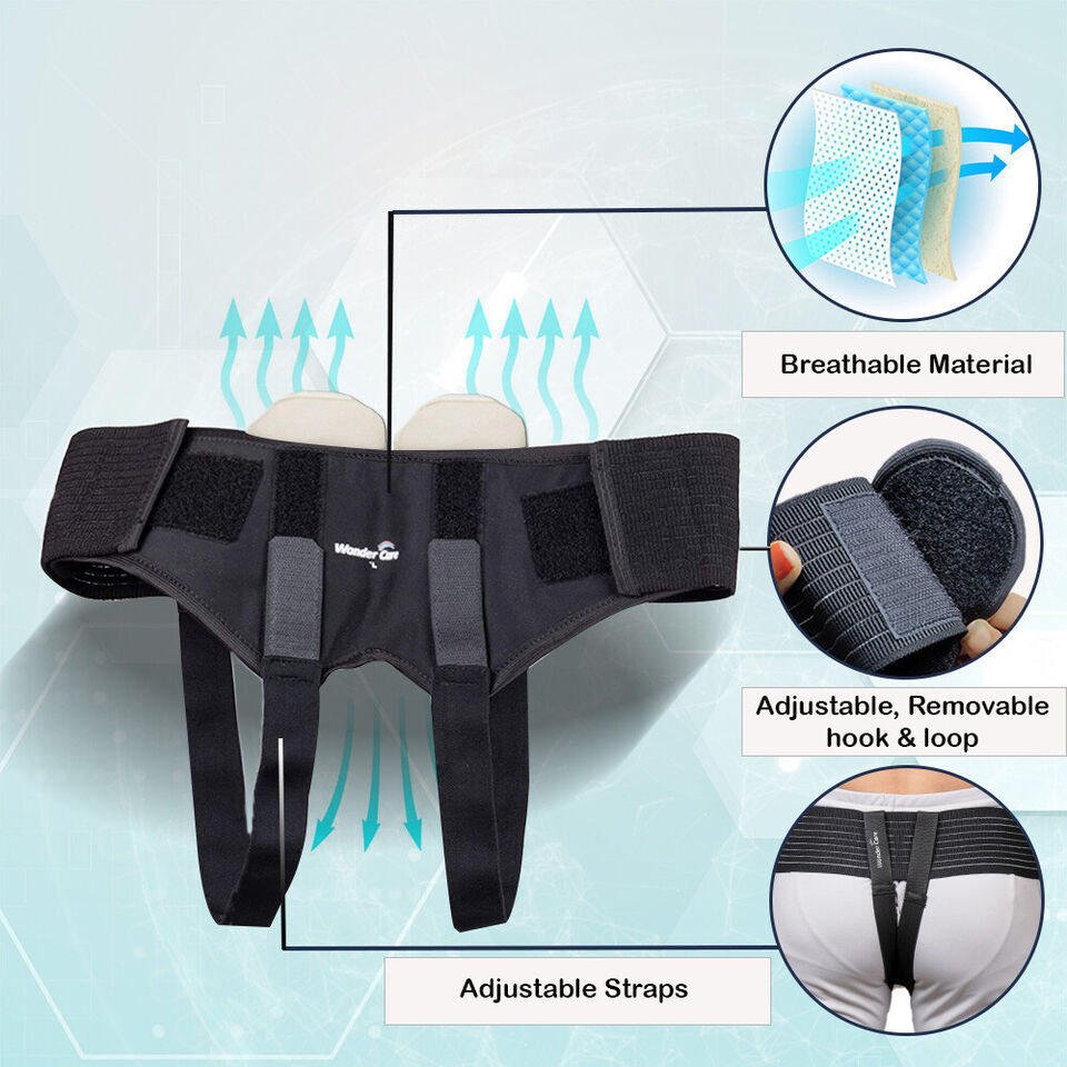 Hernia Belt Brace Double Compression Truss Pads Inguinal Support Belt for Men