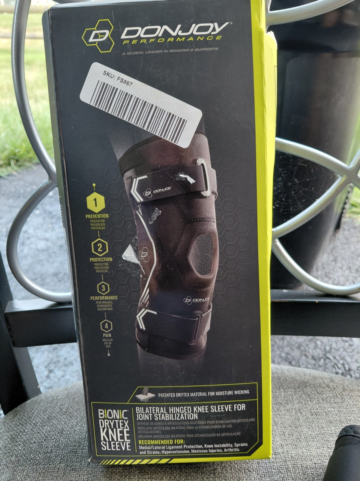 Donjoy Performance Bionic Drytex Hinged Knee Sleeve Joint Stabilizer Medium