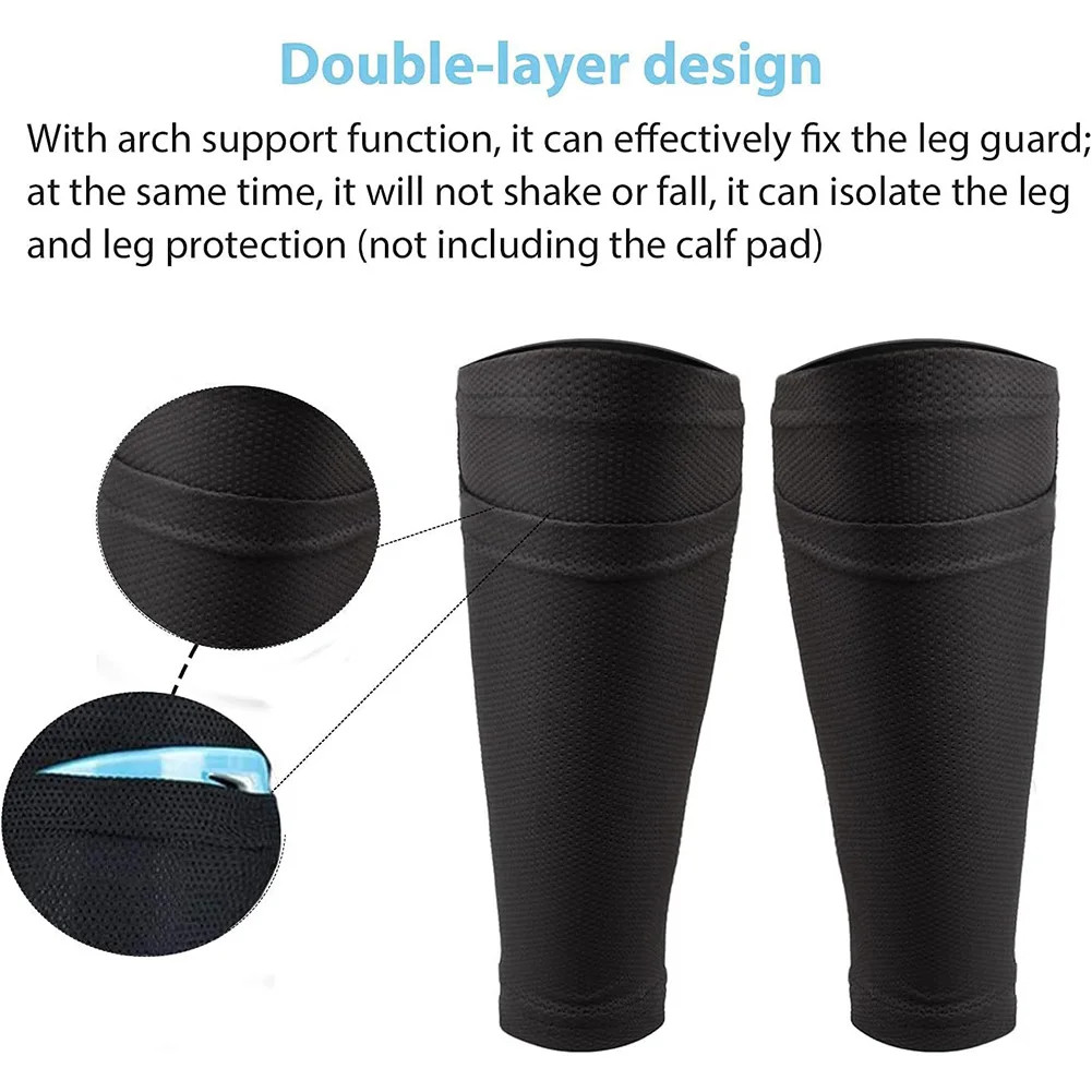5Pairs Soccer Shin Guards Sleeves with Pocket Football Crashproof Calf Protector