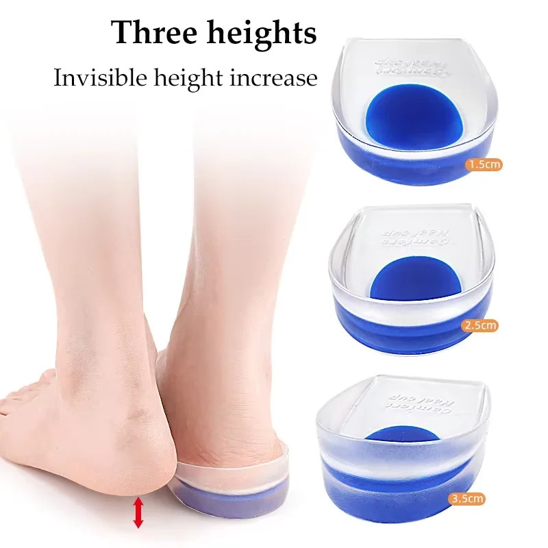 Silicone Height Increase Insoles for Men Women Shoes Inserts Invisible Heighteni
