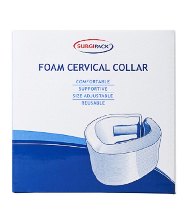 2 x Surgipack Collar Cervical Foam Comfortable, Adjustable & Reusable Size Small