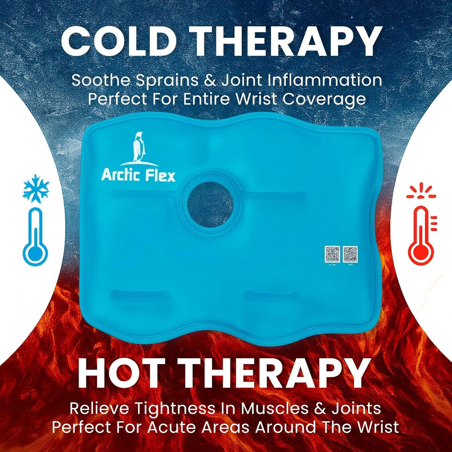 Wrist Ice Pack Wrap with Compression for Carpal Tunnel Relief – Hand Brace with