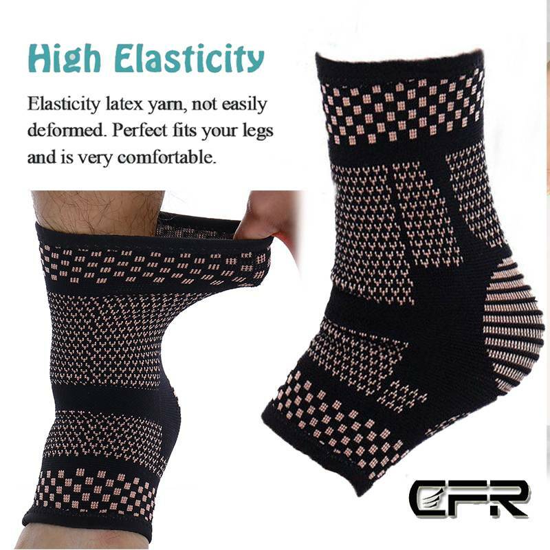 Copper Ankle Brace Achilles Tendon Support Wrap Sleeve Adjustable Tendinitis