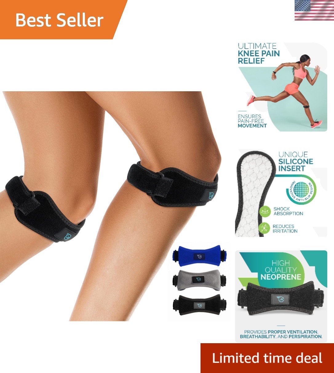 Lightweight Knee Brace for Arthritis & Sports | Universal Fit 13-19 inches