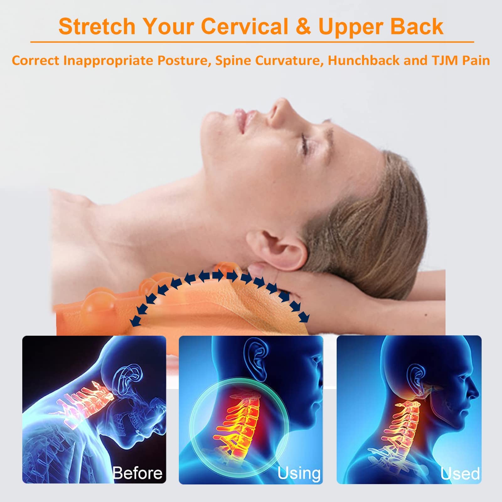 Cervical Traction Device Pillow Neck Stretcher Equipment for TMJ Neck Pain Re…