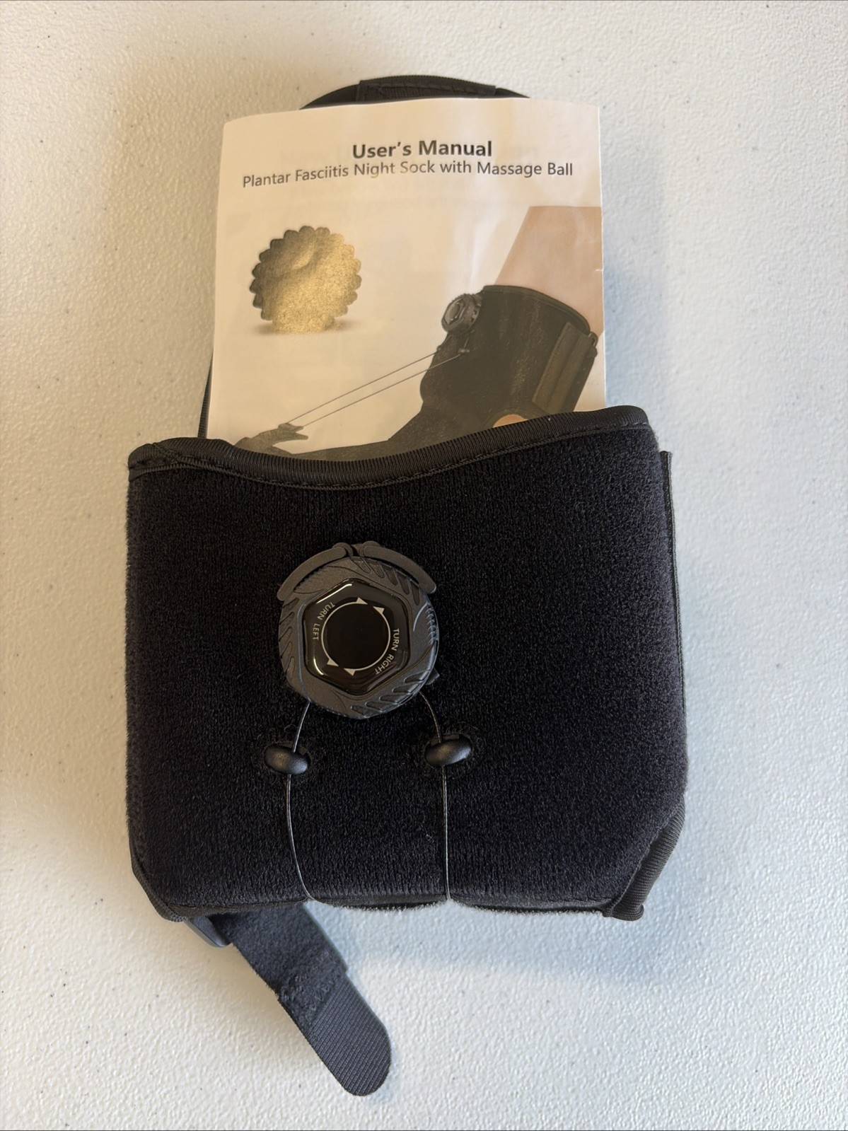 Plantar Fasciitis Night Sock W/ Massage Ball Black No Box