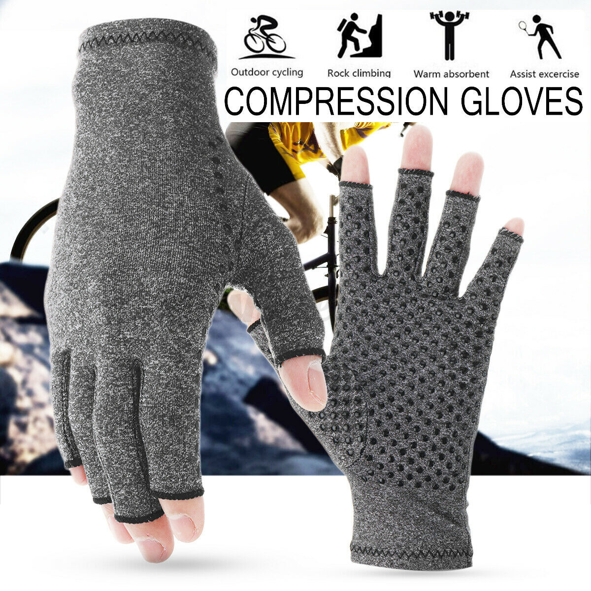 Arthritis Gloves Compression Joint Finger Pain Relief Hand Wrist Support Brace