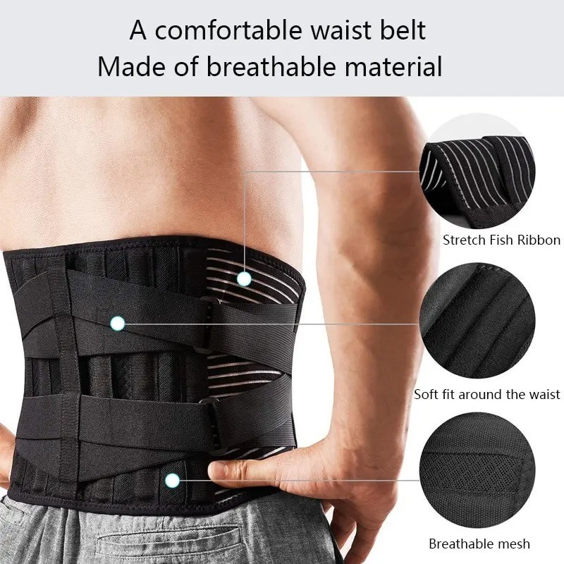 Adjustable Lower Back Brace Lumbar Support Waist Belt For Men Women Pain Relief