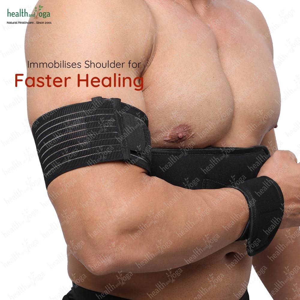 Adjustable Arm Sling & Shoulder Immobilizer for Men & Women – Black, Large 34-46