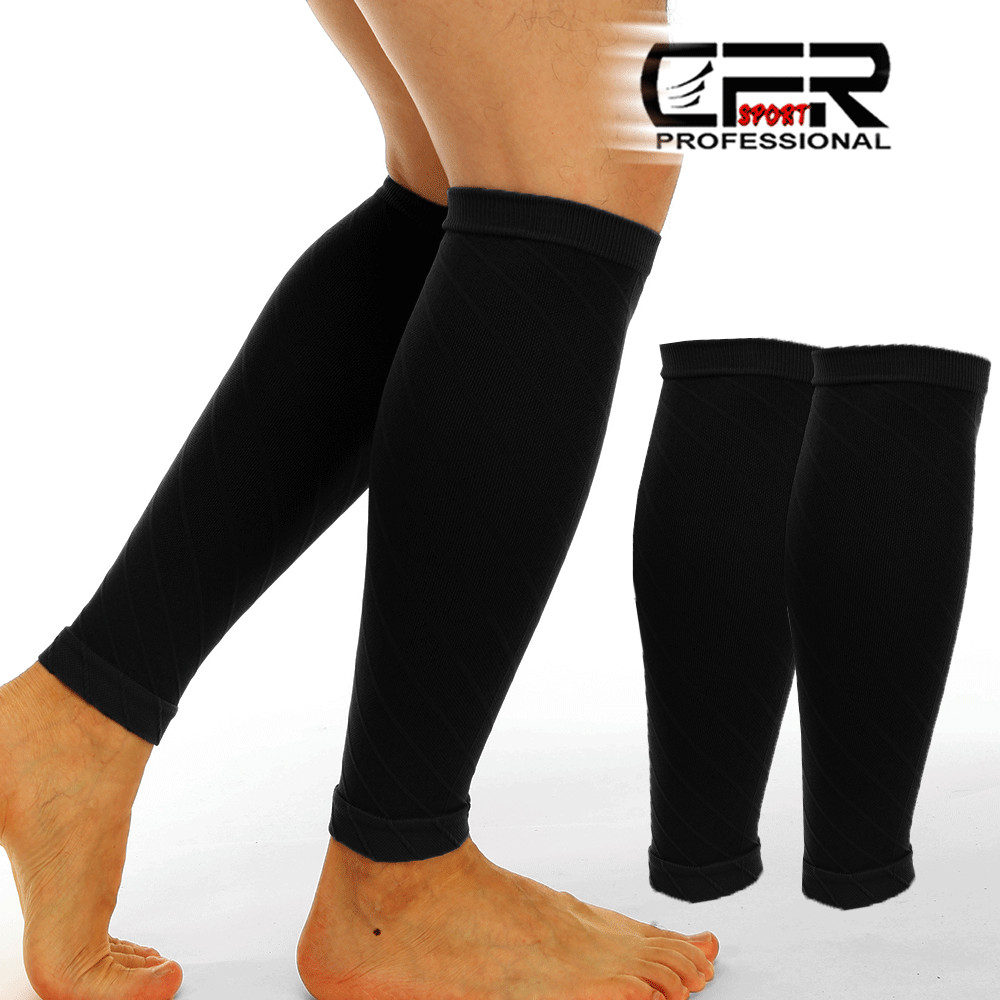 2pc Calf Sleeves Leg Support Compression Socks Running Shin Splint Varicose Vein