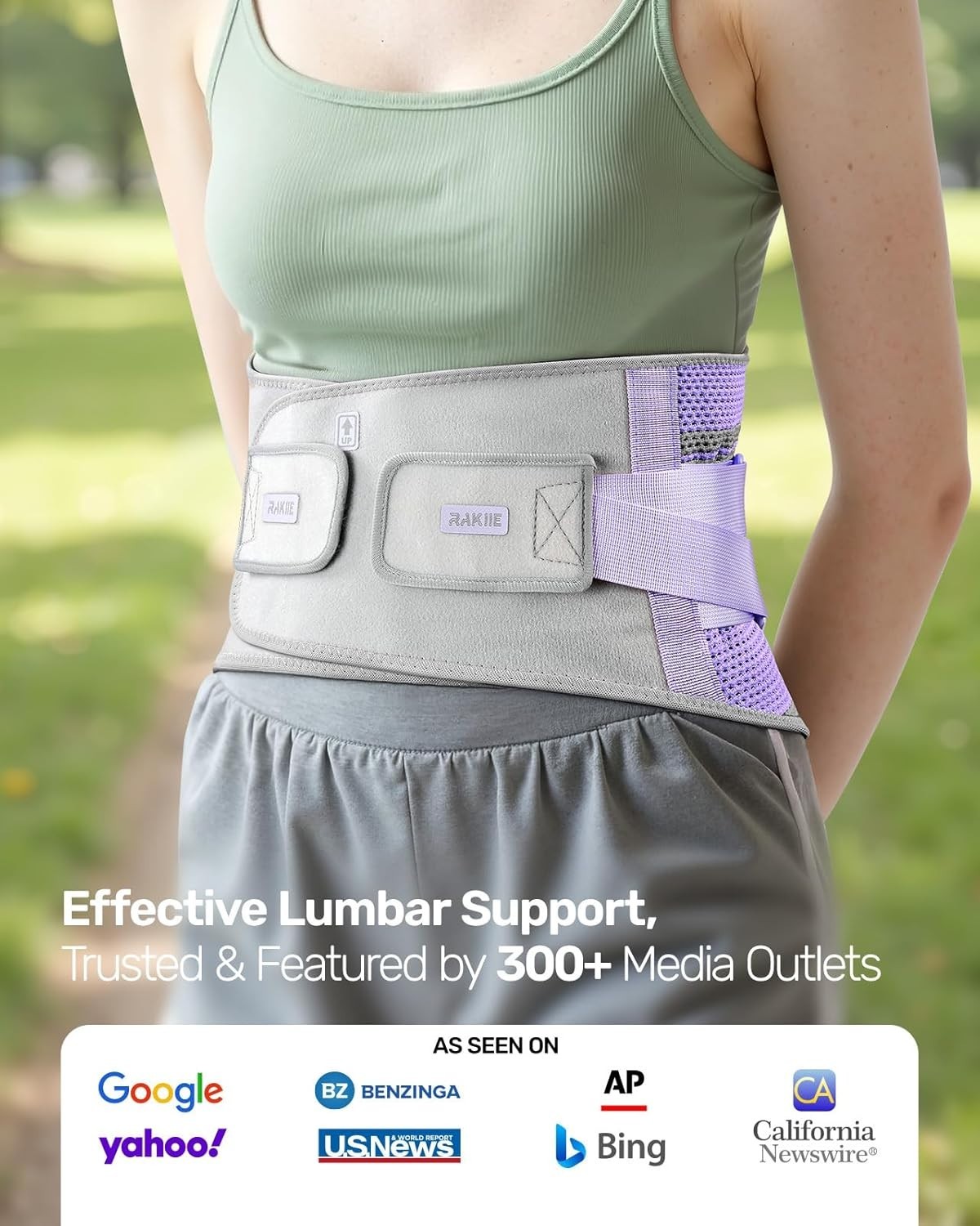Lightweight Purple Back Brace for Women – 3D Silicone & Sciatica Support Size M
