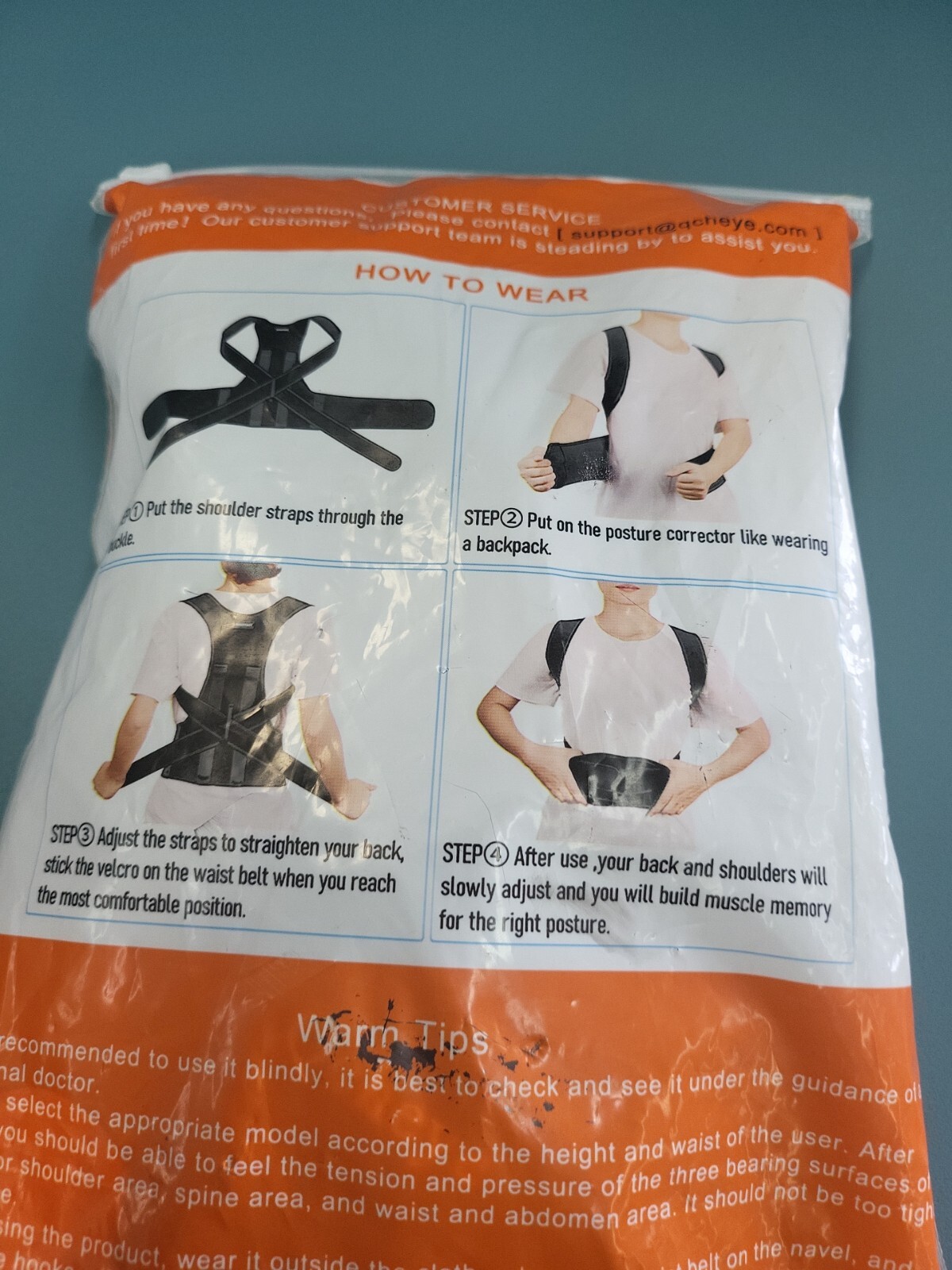 NIP Qcheye Adult Medium Posture Corrector Black Back Brace