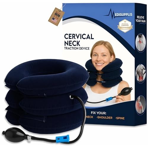 Adjustable Neck Stretcher & Cervical Traction Device for Pain Relief – Home Use