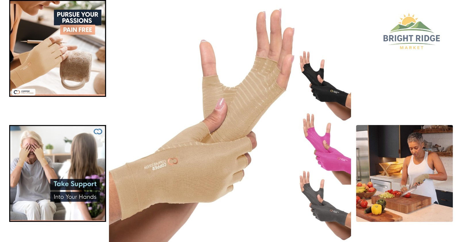 Compression Gloves for Swelling and Pain Relief, Ideal for Typing and Crocheting