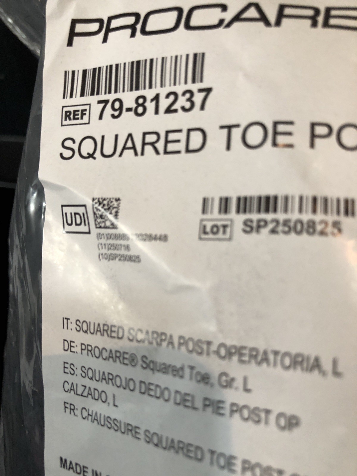 ProCare Squared Toe Post-Op Shoe Medical Walking Shoe For Post-Op Surgery Size L