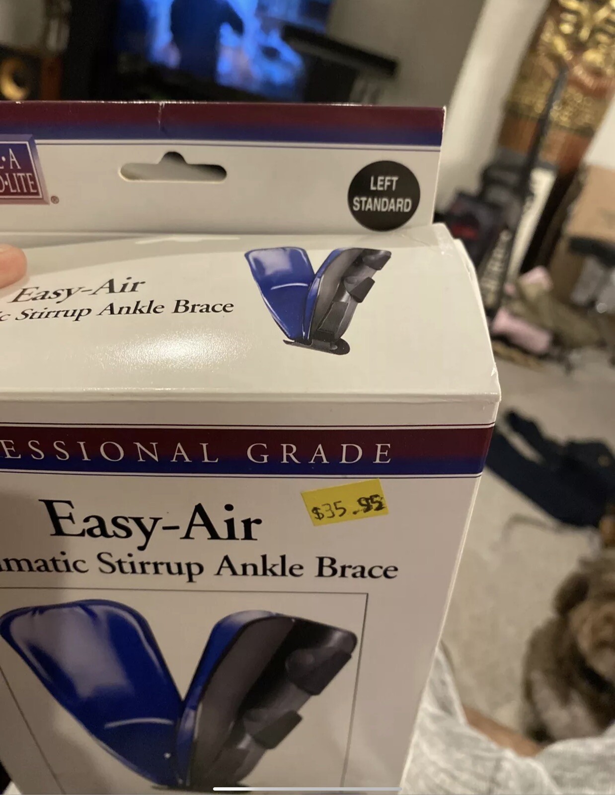 FLA Orthopedics, Pneumatic Stirrup Ankle Brace, Left Size Standard, New in Pkg
