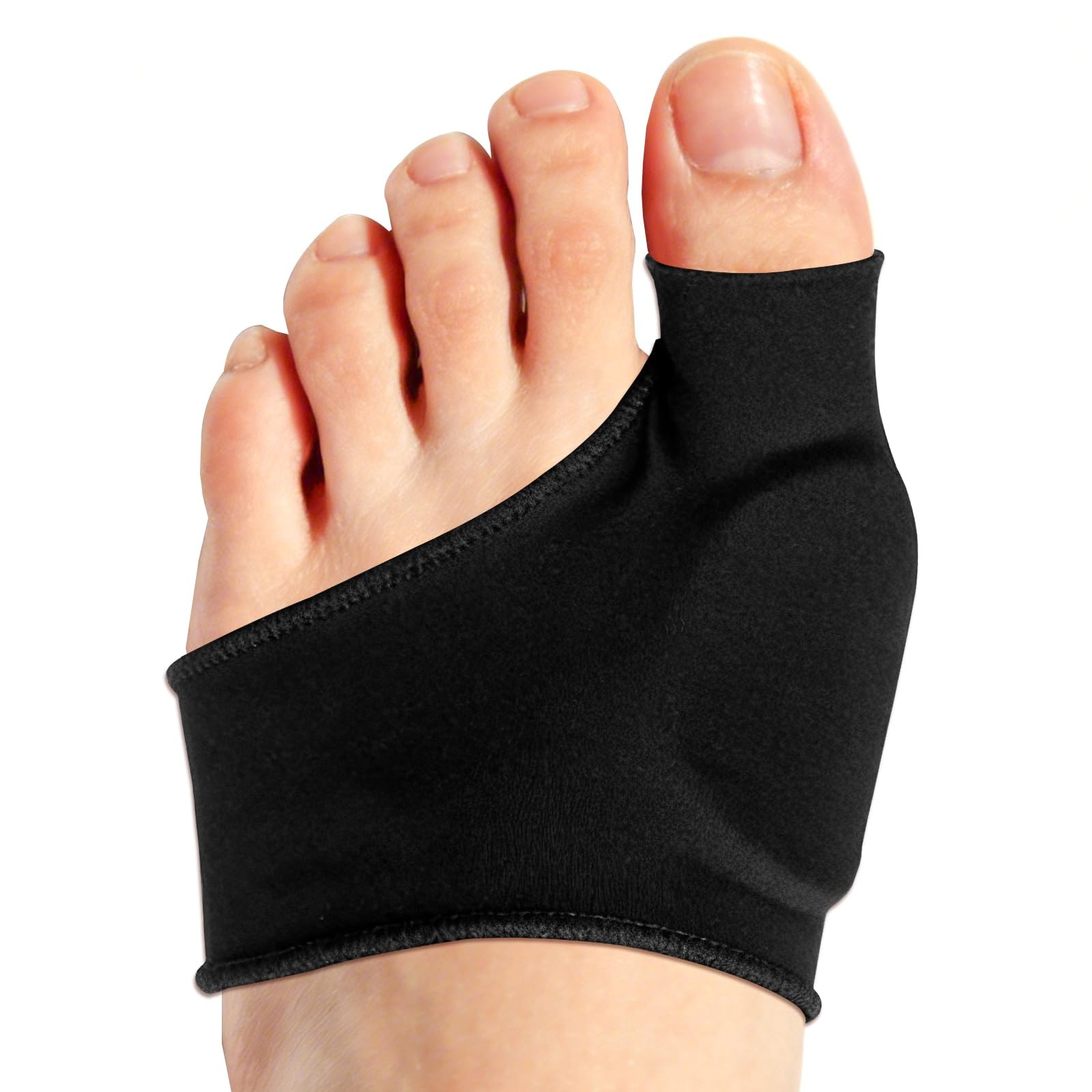 TEAWOO 2Pcs Bunion Relief Sleeves, Big Toe Corrector One Size, Black