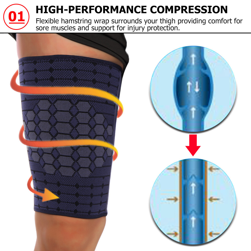Leg High Thigh Brace Support Hamstring Compression Sleeve Pain Relief Running