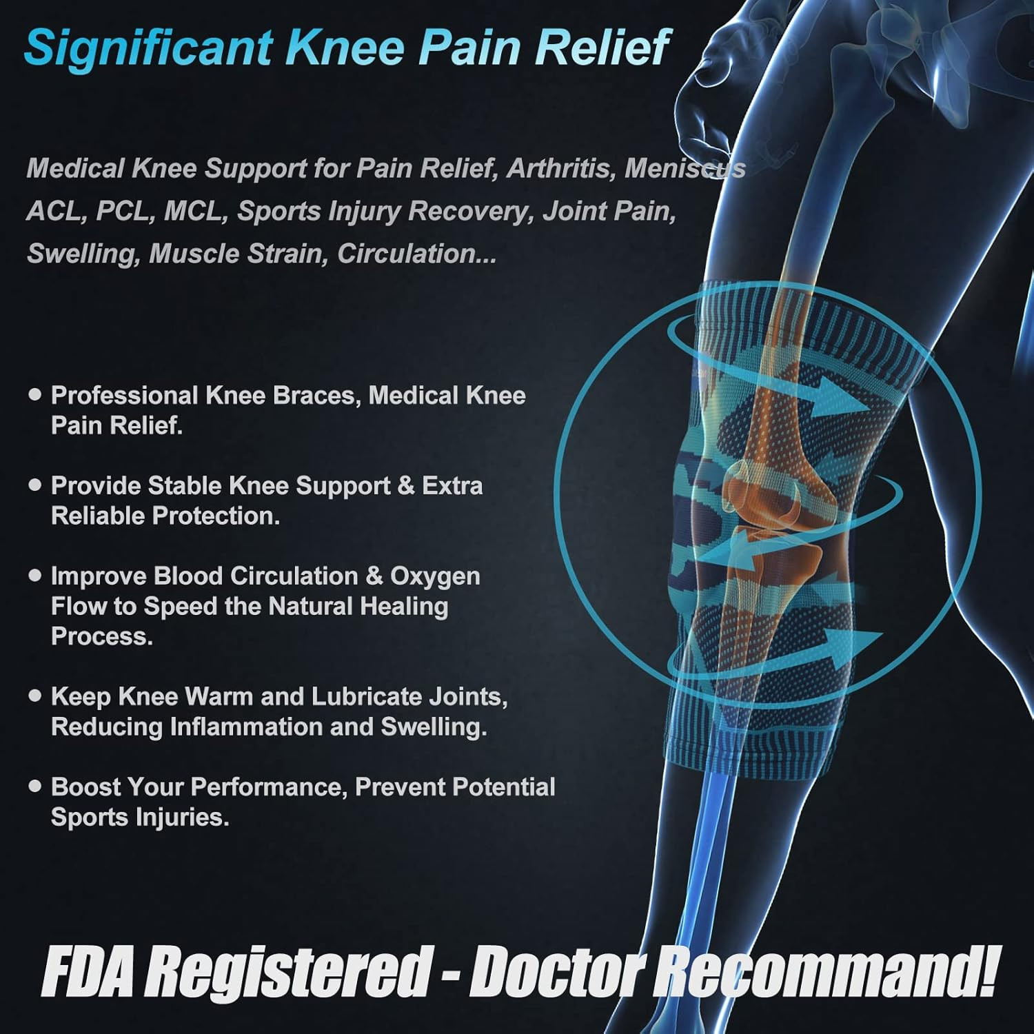Rodilleras para aliviar el dolor de rodilla, rodilleras de compresión con rótula