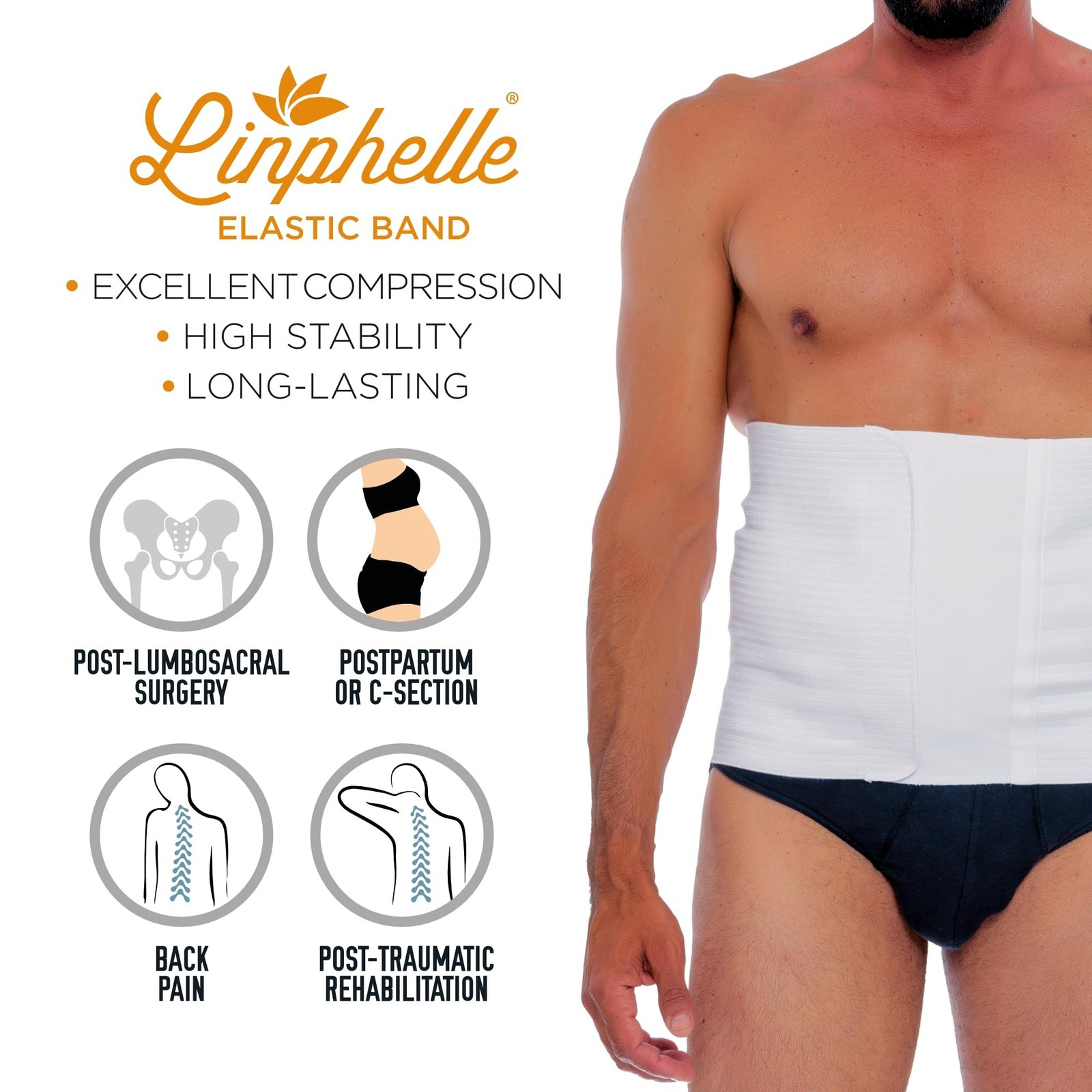 Linphelle Post-Surgery And Postpartum Band Elastic And Tear-Resistant Abdominal