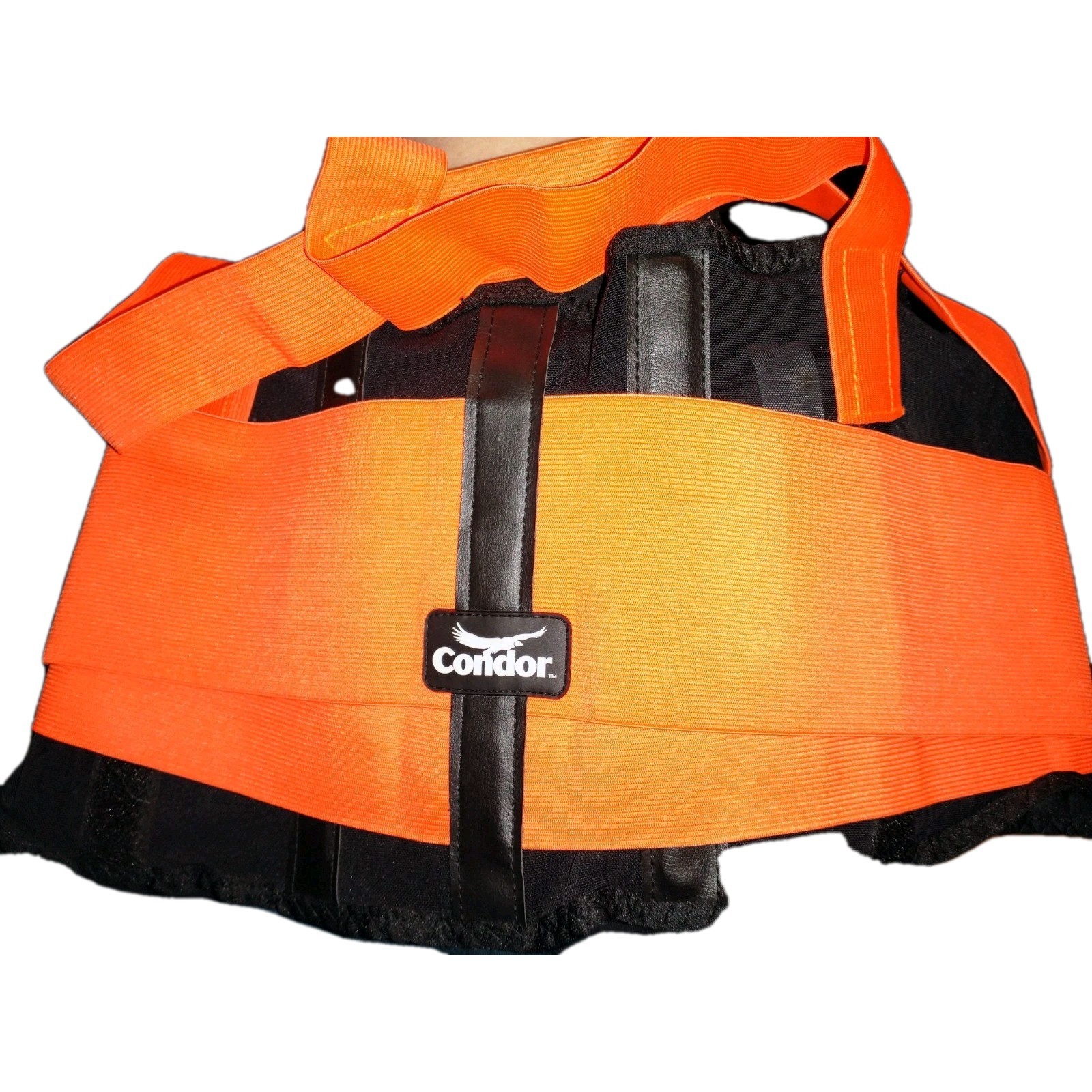 Back Support Condor 1UM62A Elastic Brace New NIP Sealed Orange/Black L