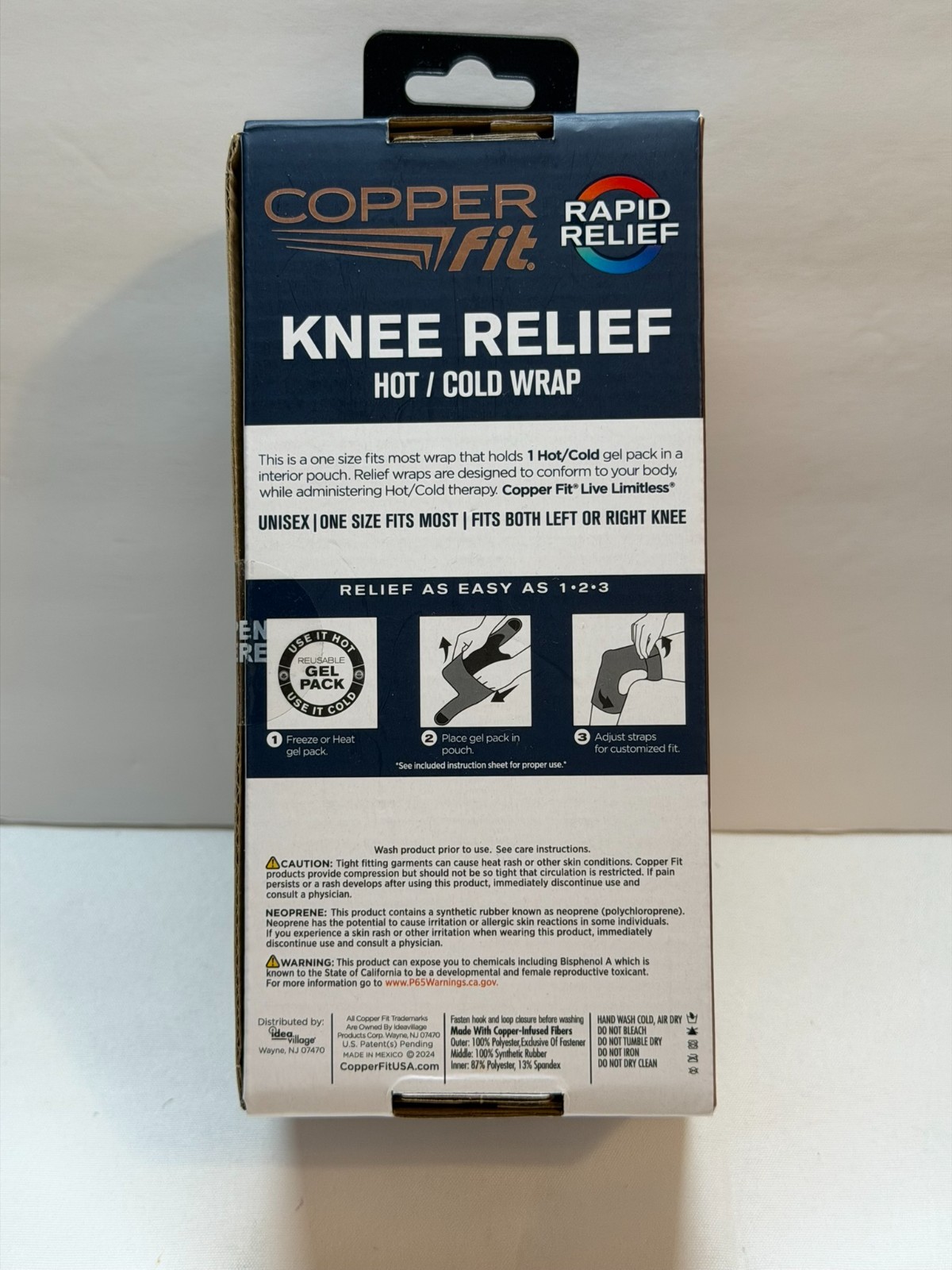 Copper Fit Rapid Relief Knee Relief Hot Cold Therapy Wrap