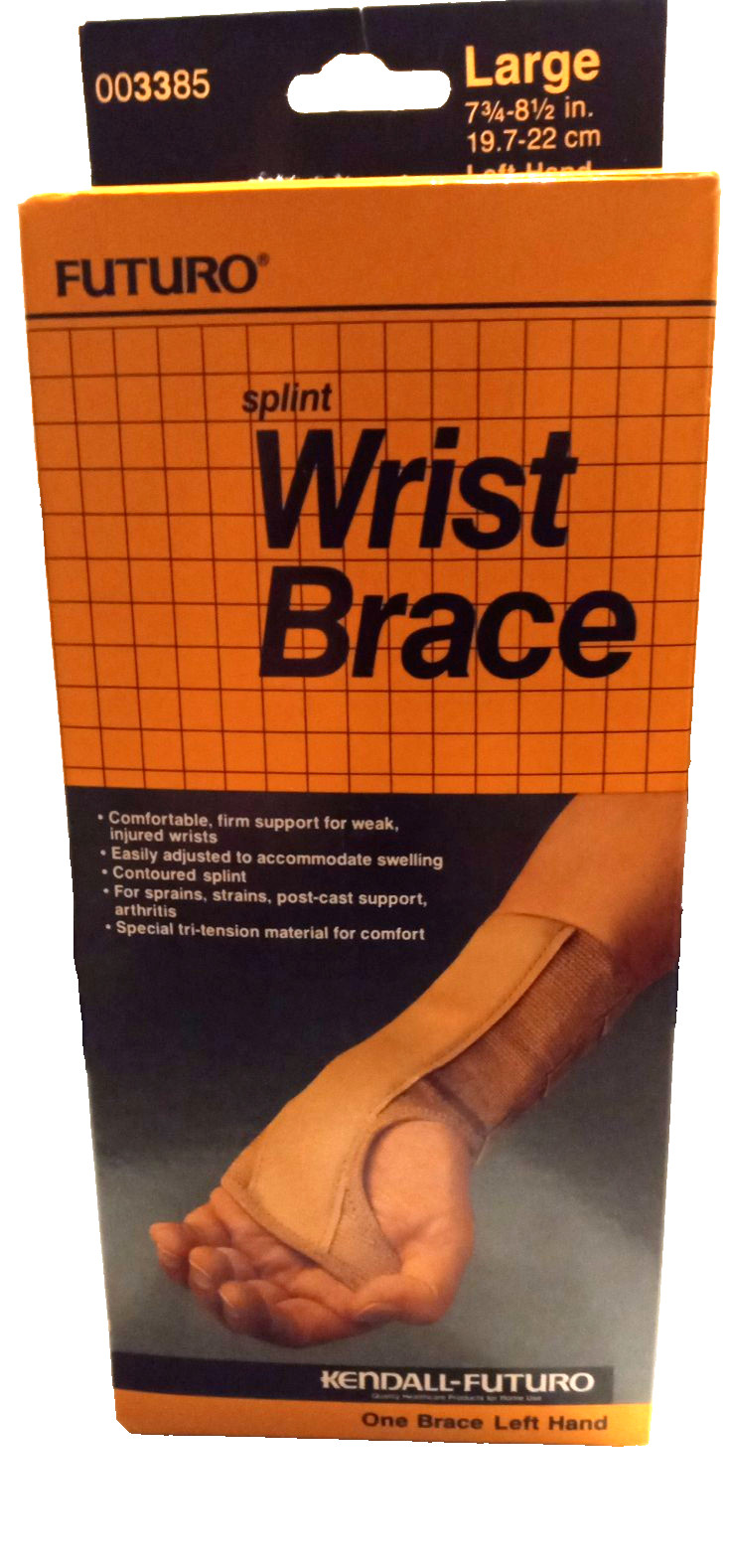 FUTURO SPLINT WRIST BRACE left Hand large 7 3/4-8 1/2 inch