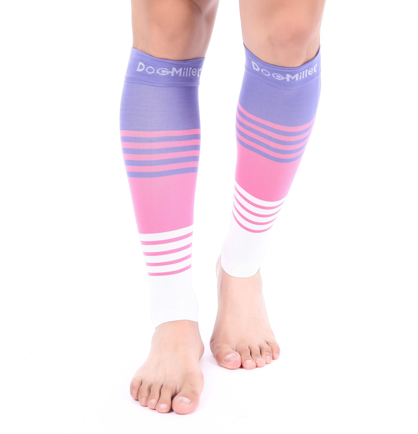 Doc Miller Calf Compression Sleeve 1Pair20-30mmHg Varicose Veins Sock VIOLET/PNK