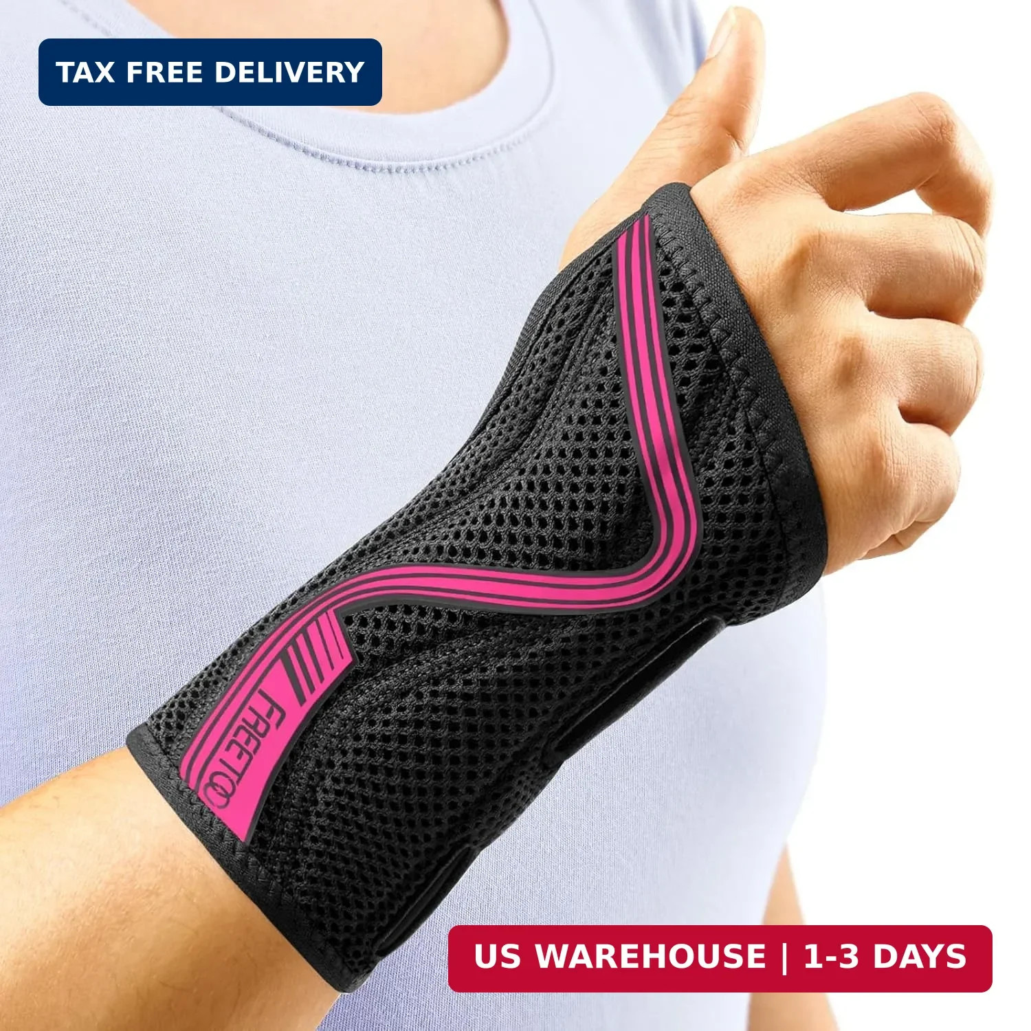 FREETOO Wrist Brace for Carpal Tunnel,[New Upgrade-Anatomically shaped] Adjustab