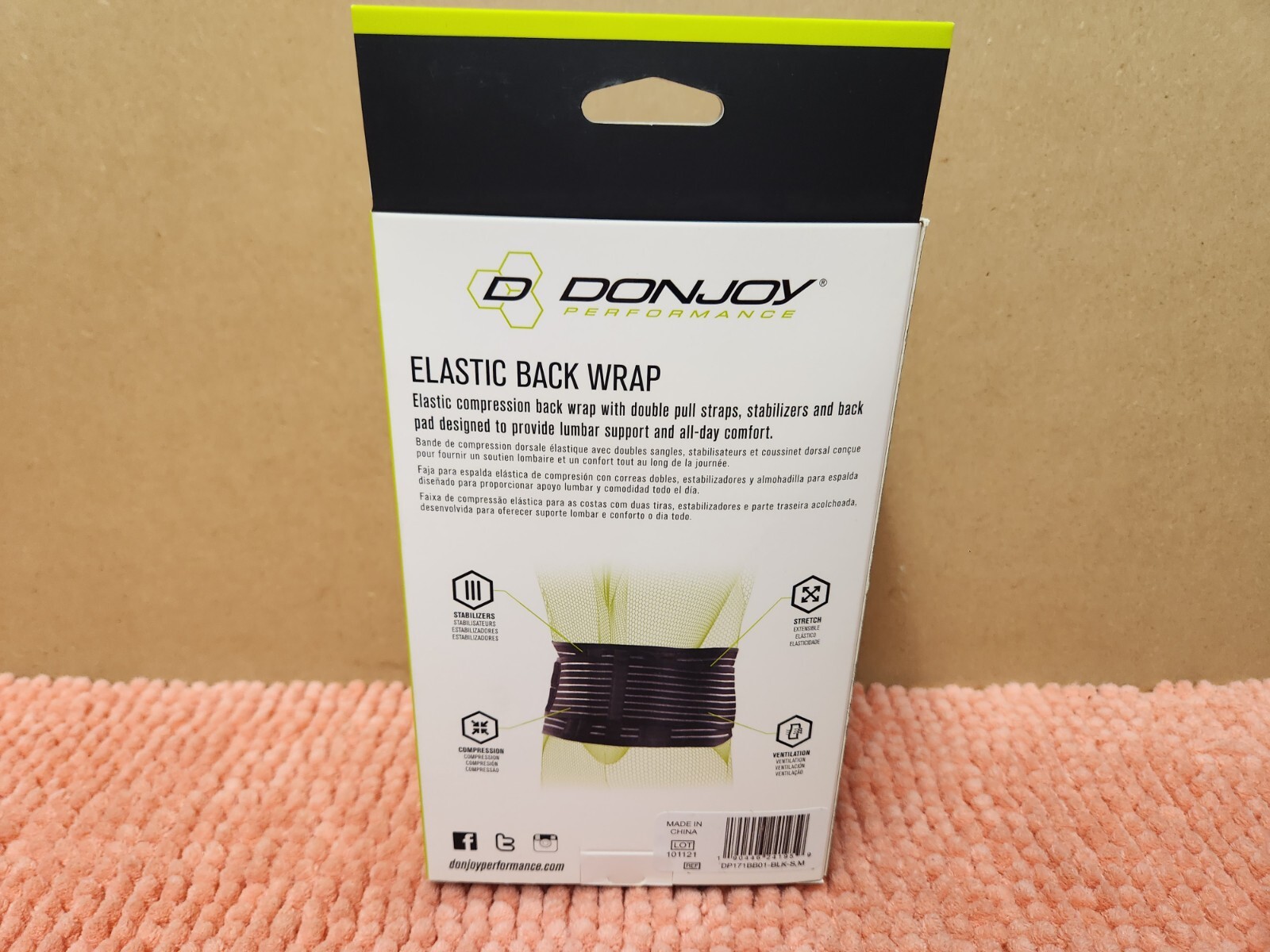 DonJoy Performance Elastic Back Wrap Sz S/M DonJoy Compression Back Wrap NEW