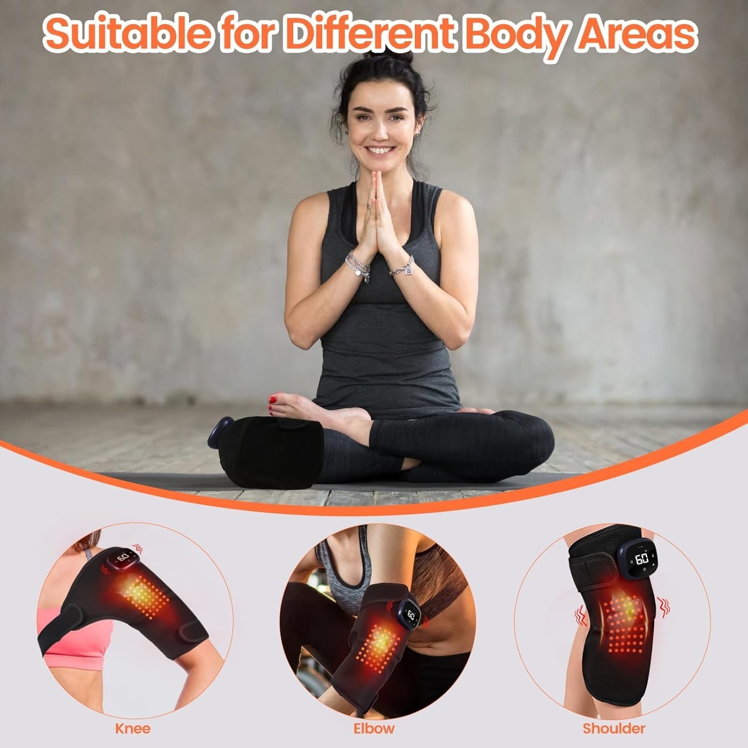 Red Light Therapy Knee brace with heated &Vibration Massage for Pain Relief