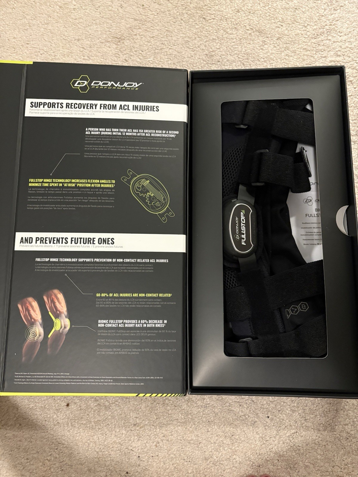 DonJoy Performance Bionic Fullstop Knee Brace Small (Black)(Open Box)