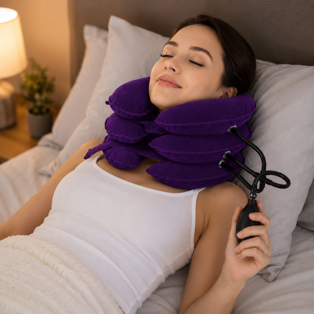 Cervical Traction Device Neck Stretcher Adjustable Neck Support Brace Pain Relie