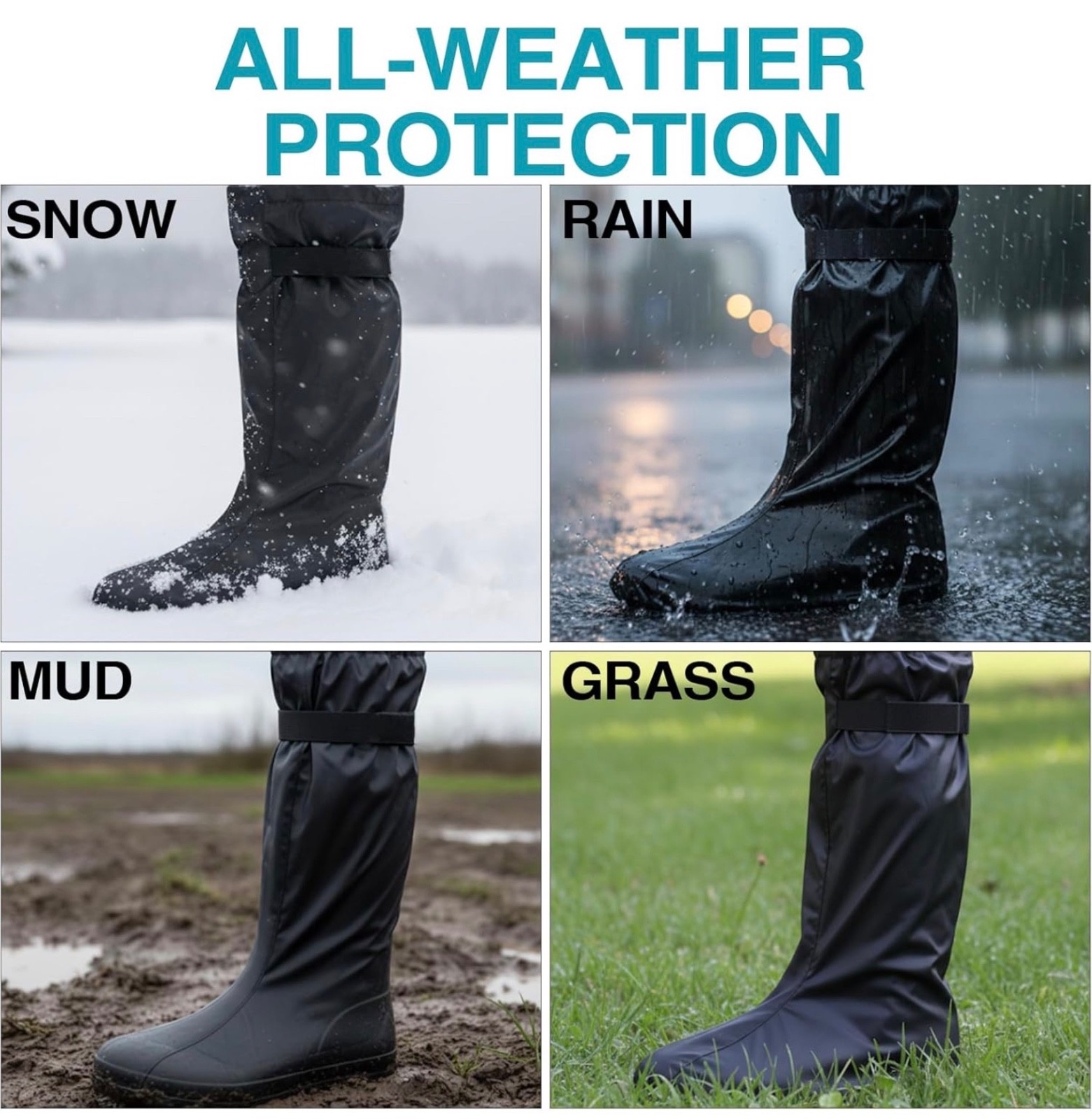 Waterproof Boot Cover for Tall Orthopedic & Medical Walking Boots, New Open box