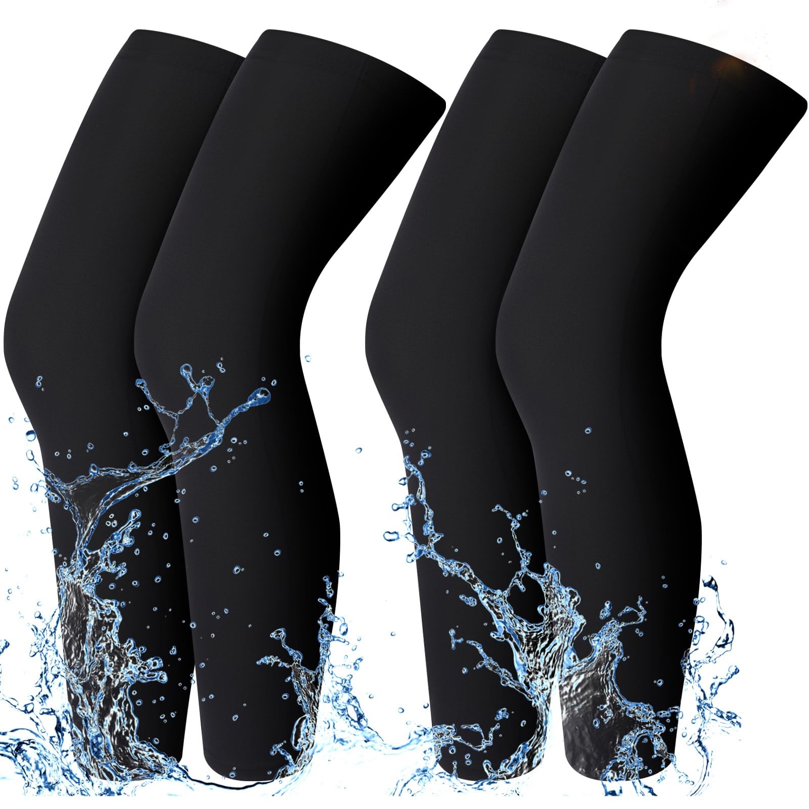 2 Pairs Waterproof Fleece Thermal Winter Cycling Compression Leg Warmers