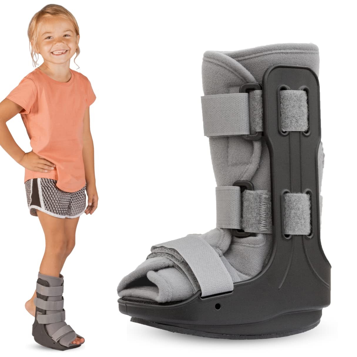 BraceAbility Pediatric Walking Boot – Size M for Youth Ankle Foot Injury