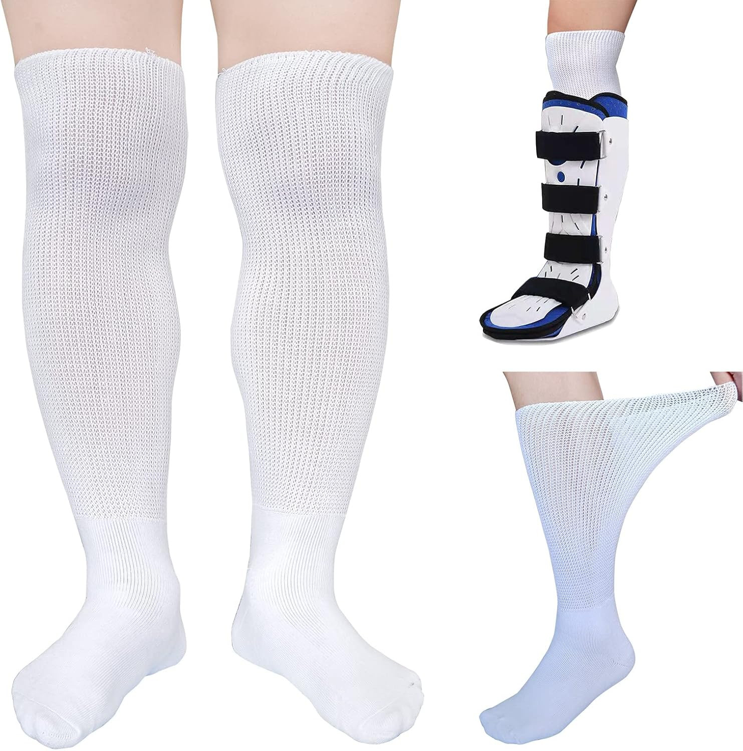 Replacement Socks for Air Cast Walking Boot – 2 Pairs Orthopedic Liners