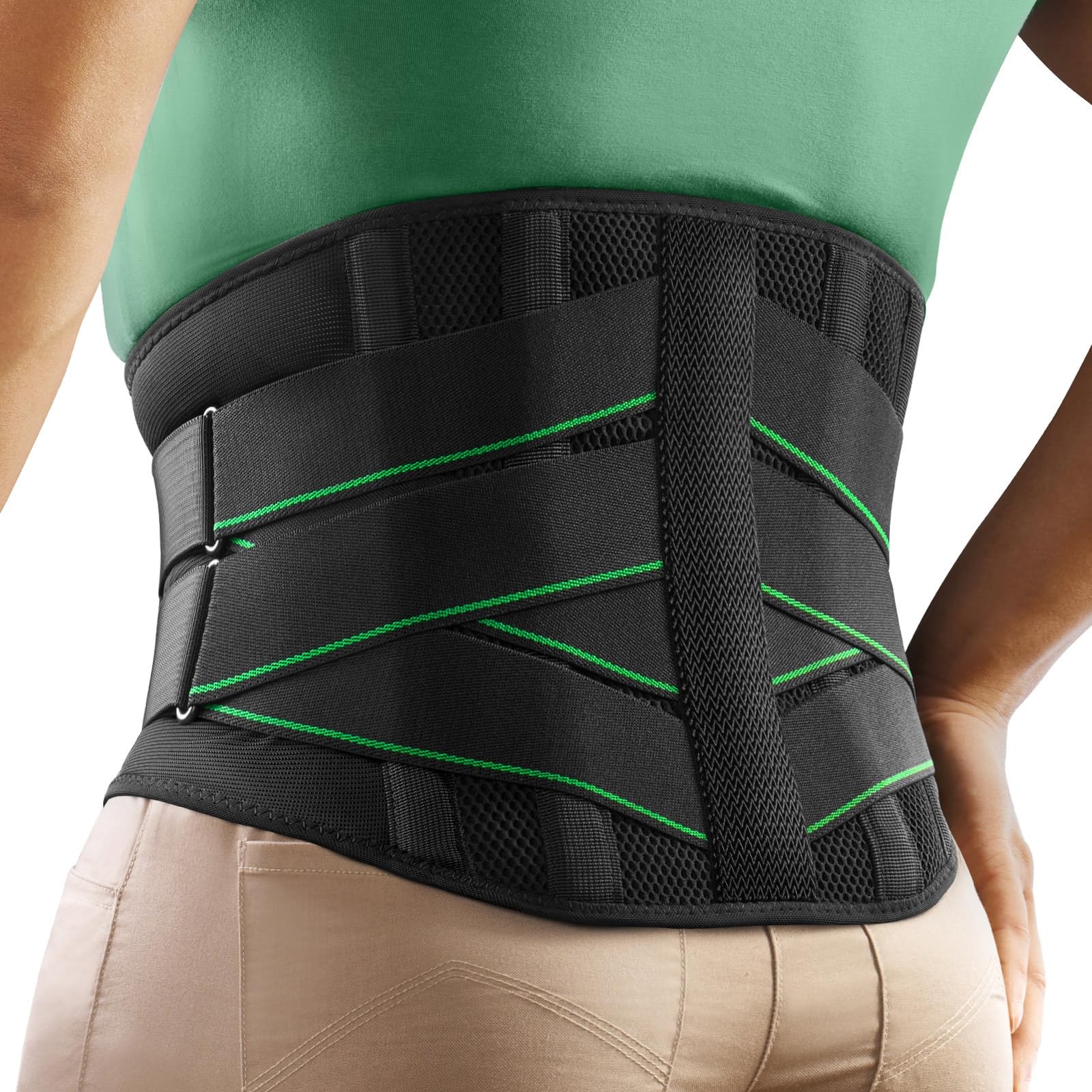 Back Brace for Men Lower Back Pain with 7 Metal Stays for Sciatica Herniated