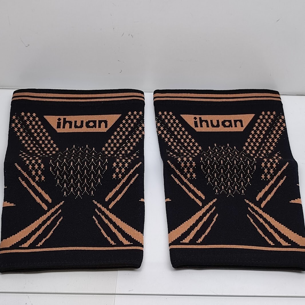 Ihuan Copper Knee Braces for Men 2XL for Activities Great Support Black 2-Pack