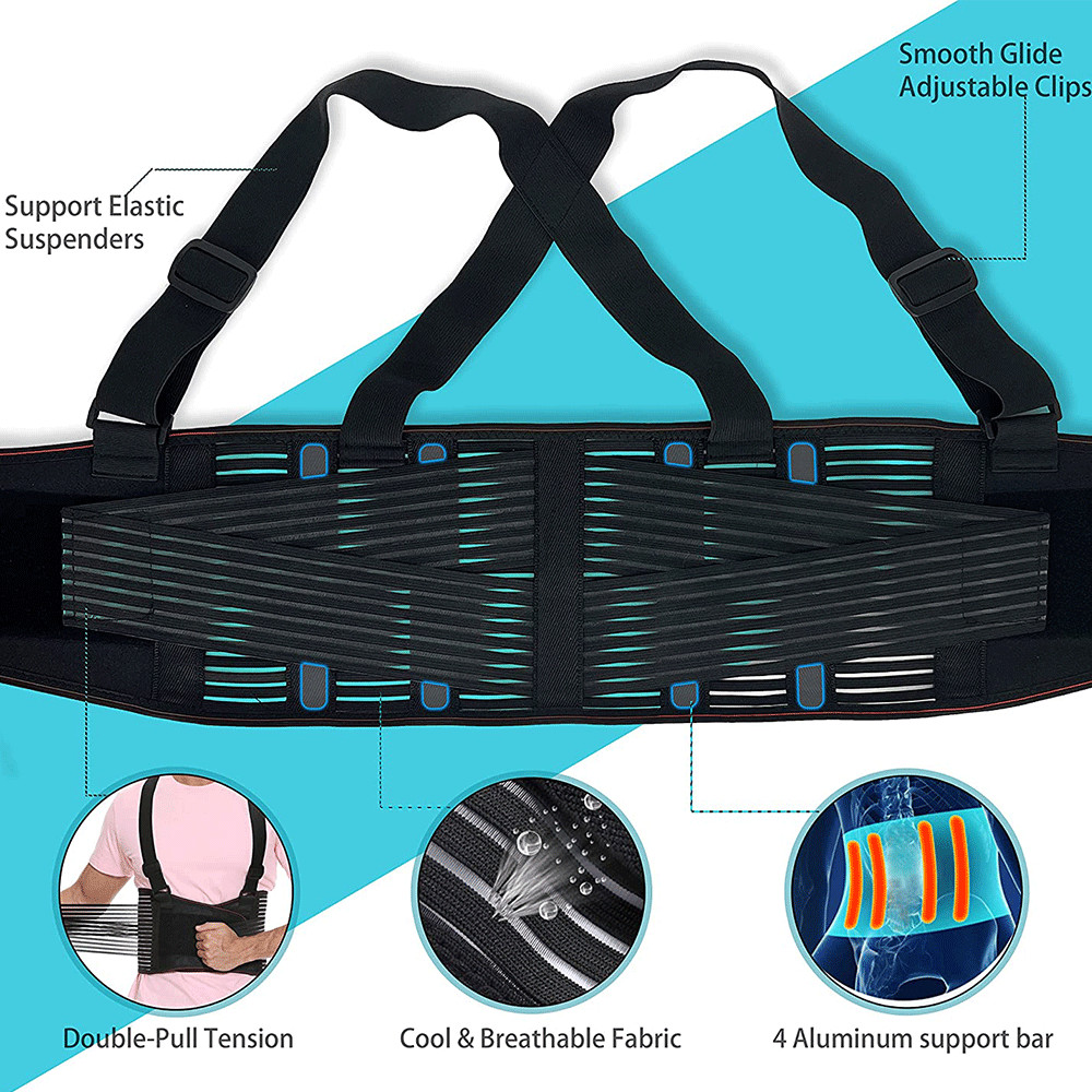 Lumbar Back Support Lower Back Brace Pain Relief Sport Work Belt for Men Women