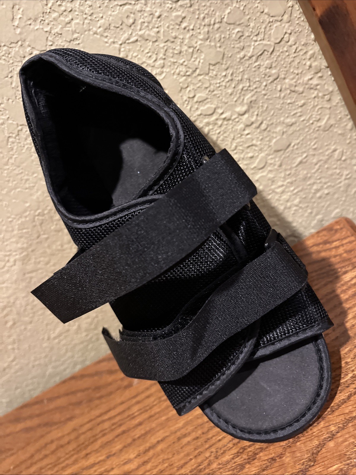 Post Surgical Adjustable Flat Black Shoe Women Size 7-8