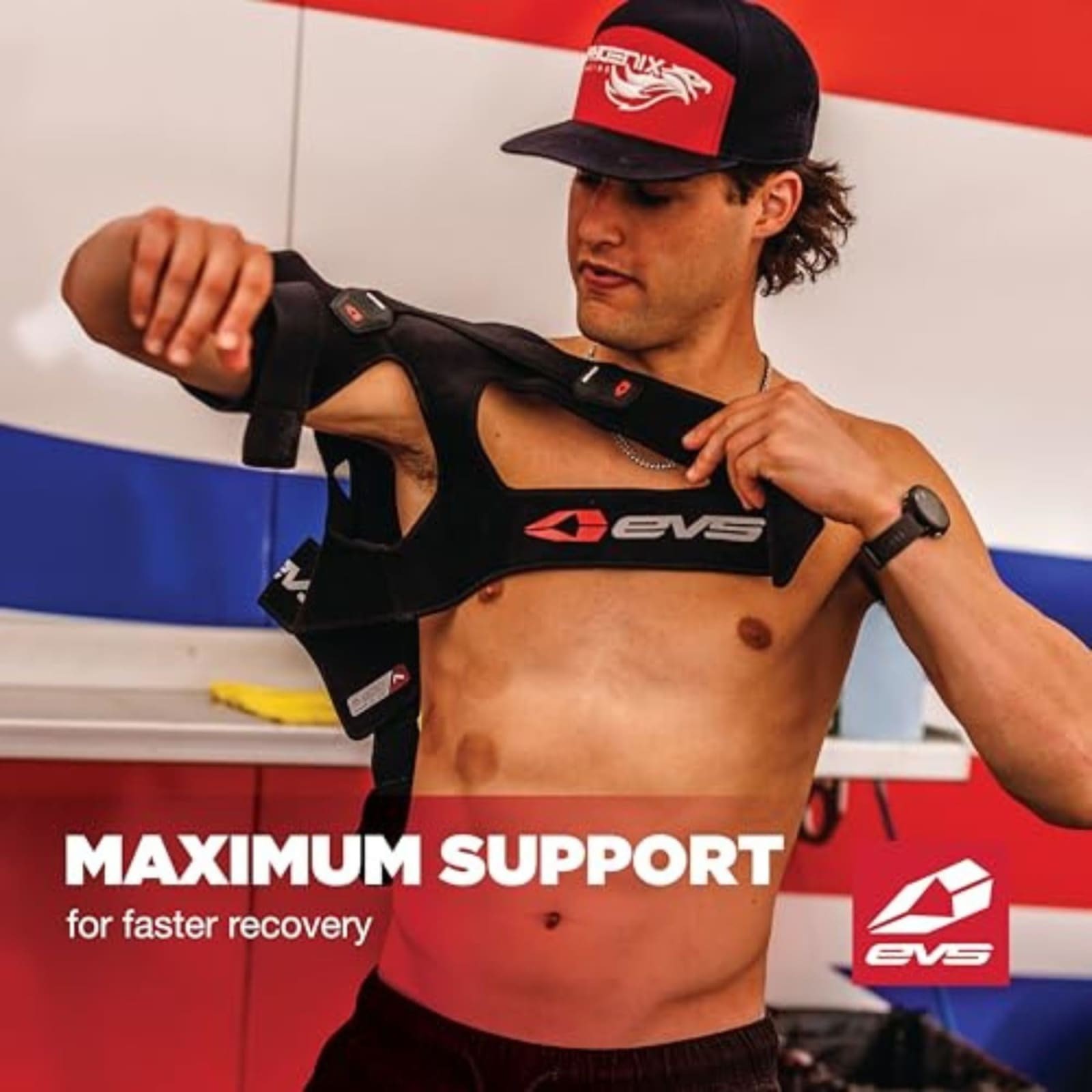 EVS Sports SB03 Shoulder Brace Black XX-Large Compression X-Strap Rotator Cuff