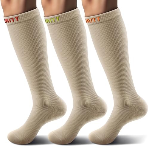 Compression Socks 3Pairs-15-20mmHg Circulation Small-Medium 3pairs-nude7958