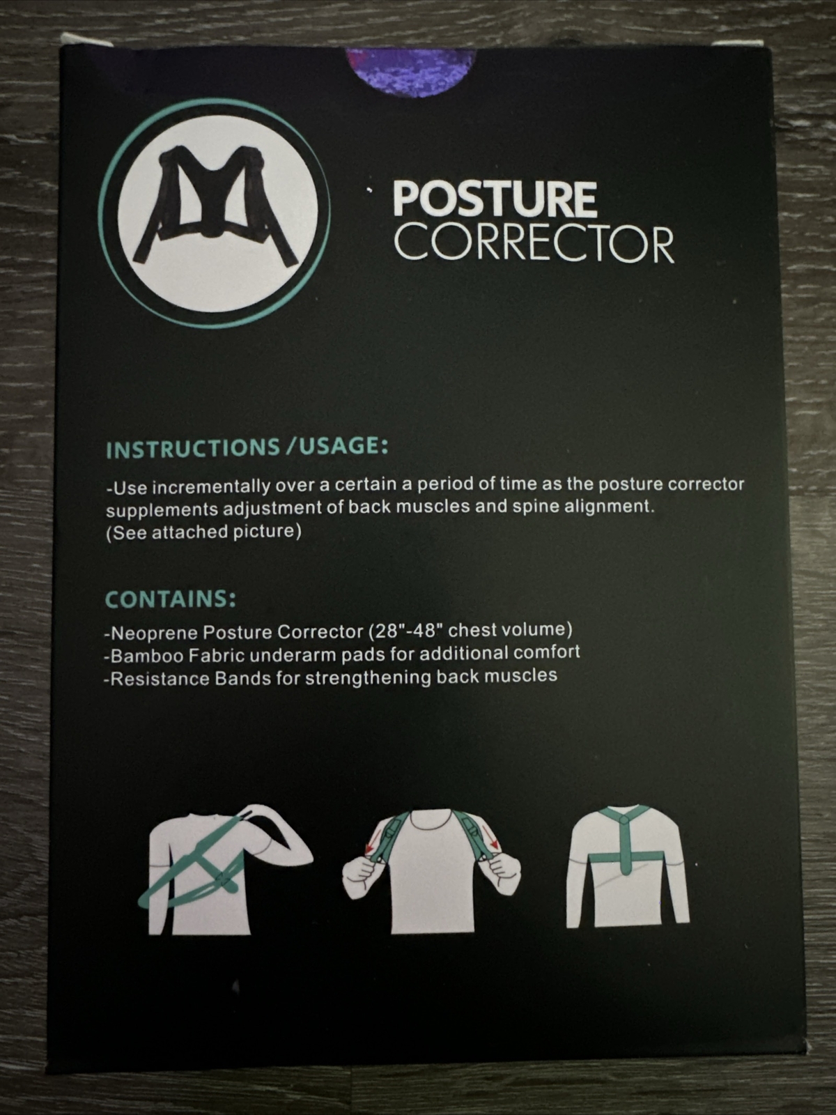 Adjustable Posture Corrector Back Straightener Support Shoulder Brace Black