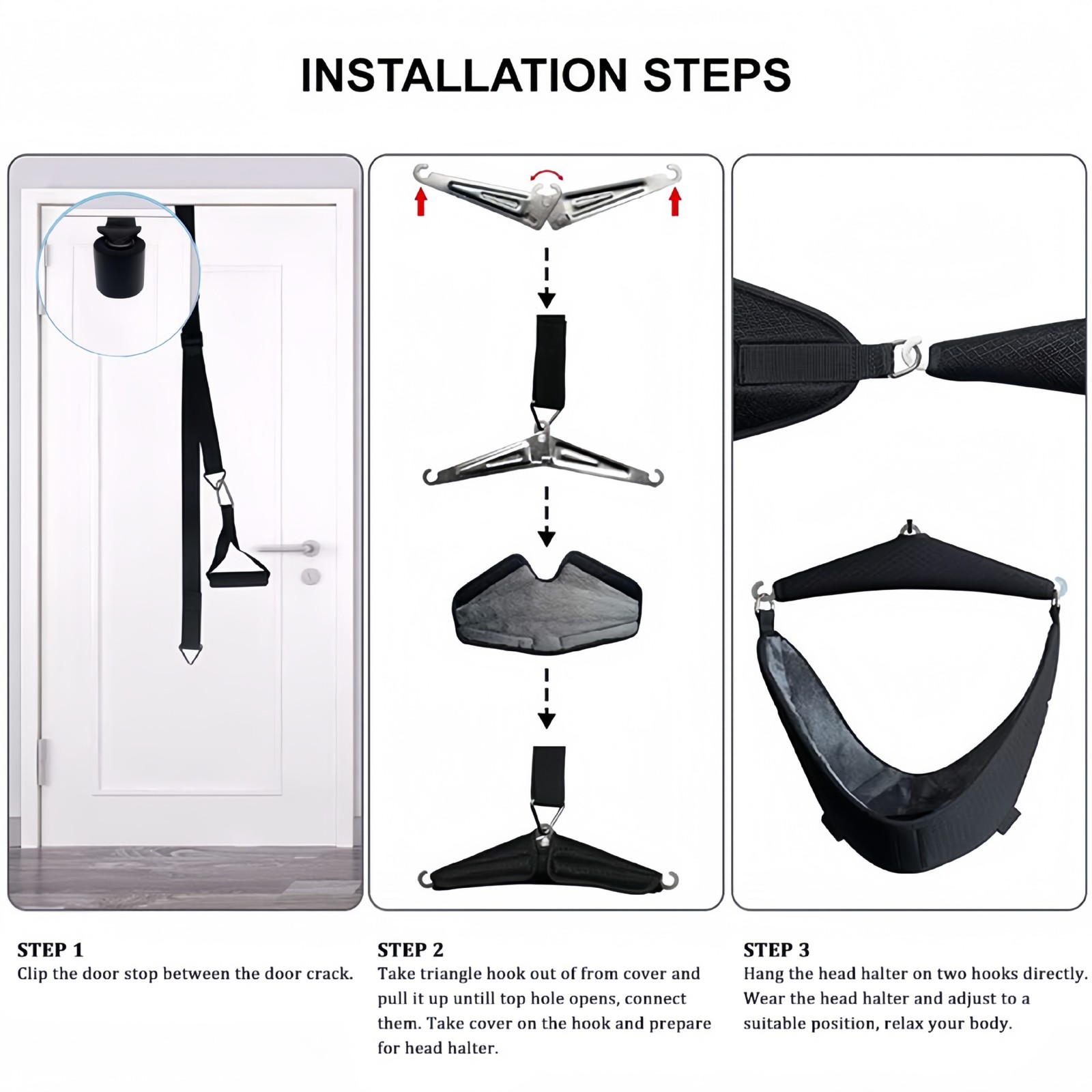 Cervical Neck Traction Device Over Door Home Use Neck Stretcher Portable jgl