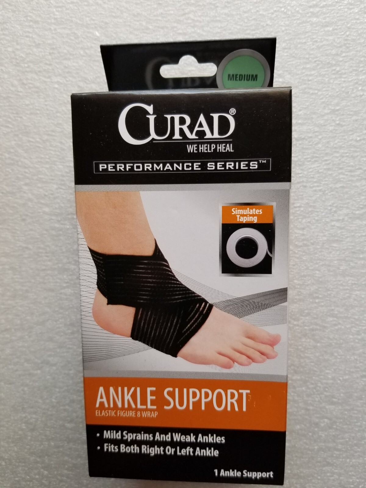 New Curad Performance Series Figure 8 Ankle Support Size Medium Mild Sprains